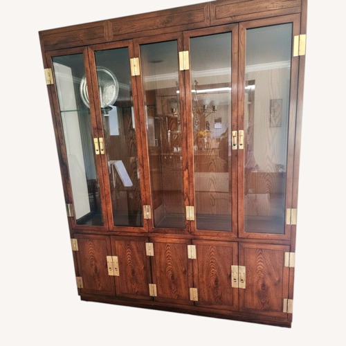 Used Henredon Campaign Scene One Dark Brown Bookcase for sale on AptDeco