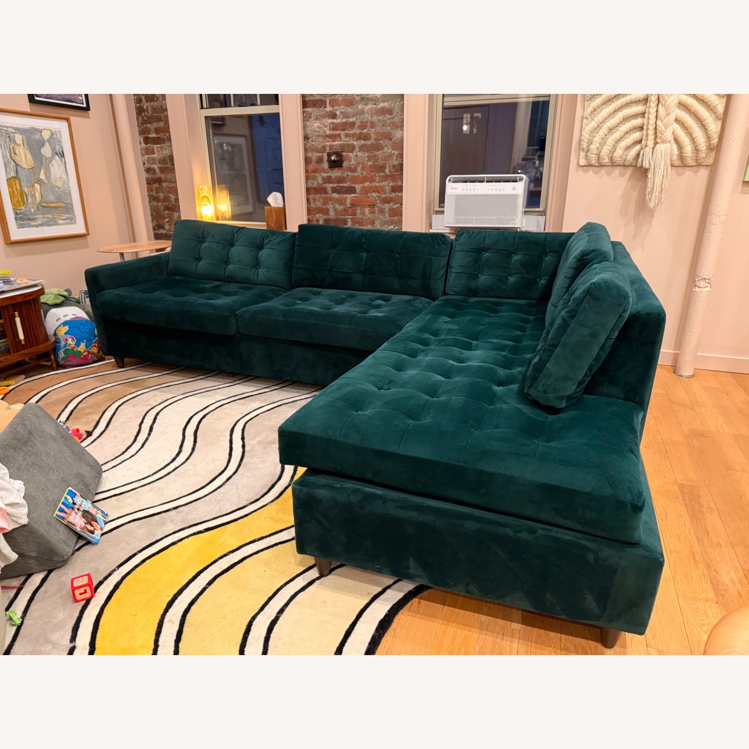 Joybird Green Velvet Sleeper Sofa - image-3