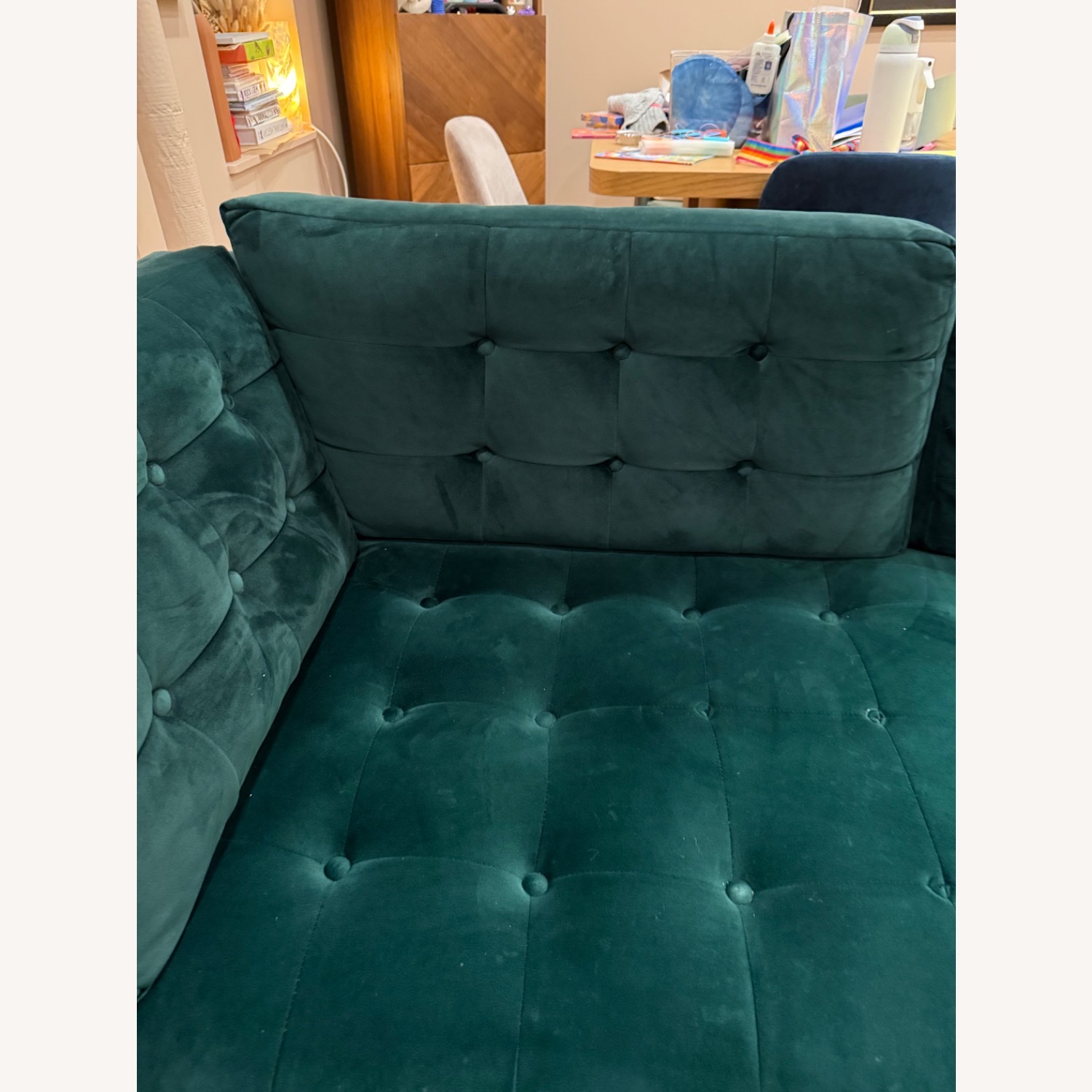 Joybird Green Velvet Sleeper Sofa - image-4