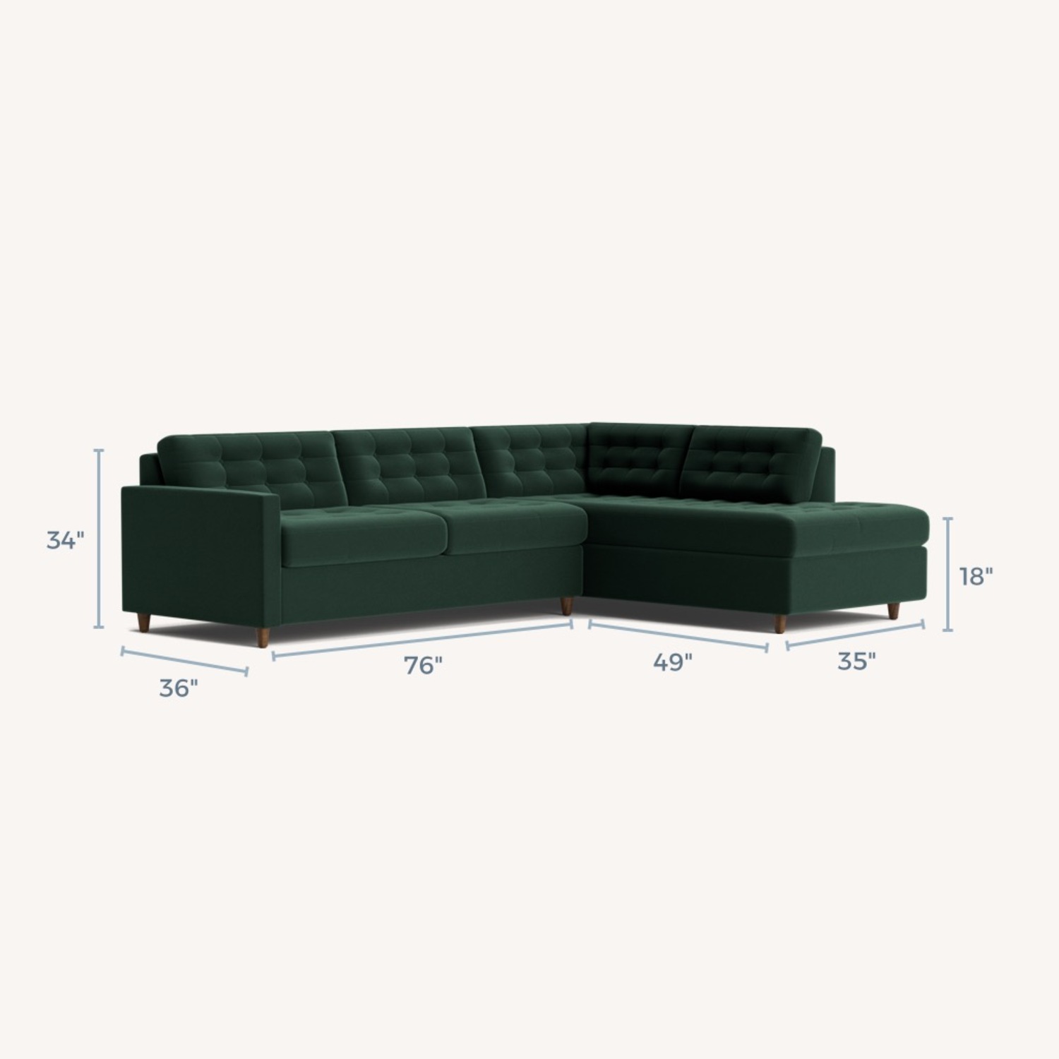 Joybird Green Velvet Sleeper Sofa - image-2