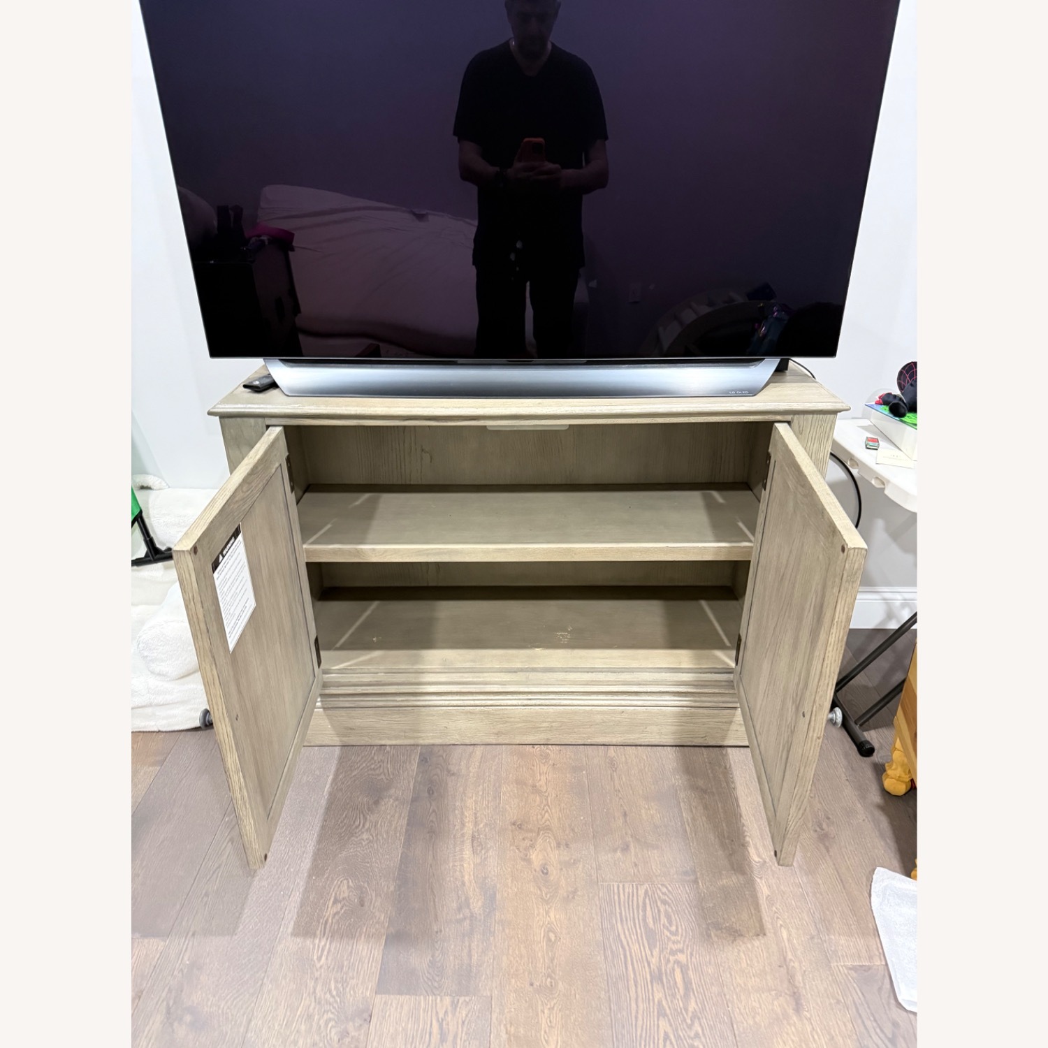 Restoration Hardware St. James Light Gray Wood Sideboard - image-4