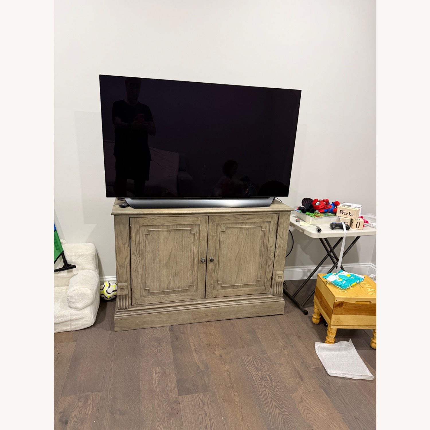 Restoration Hardware St. James Light Gray Wood Sideboard - image-5
