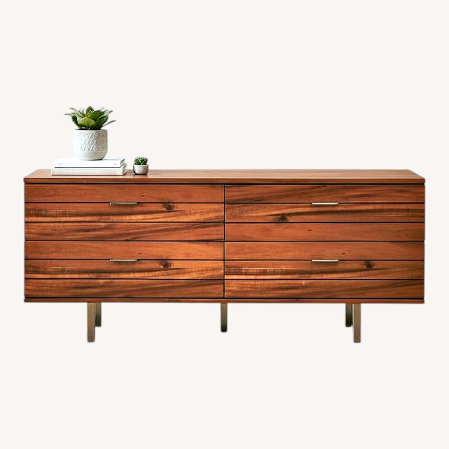 CB2 Linear Drommen Acacia Wood 4-Drawer Dresser - image-6