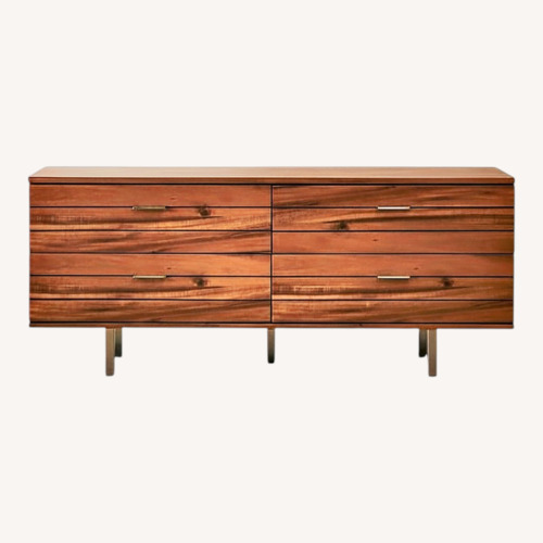 Used CB2 Linear Drommen Acacia Wood 4-Drawer Dresser for sale on AptDeco