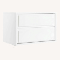 CB2 Gallery White High Gloss Nightstands Set