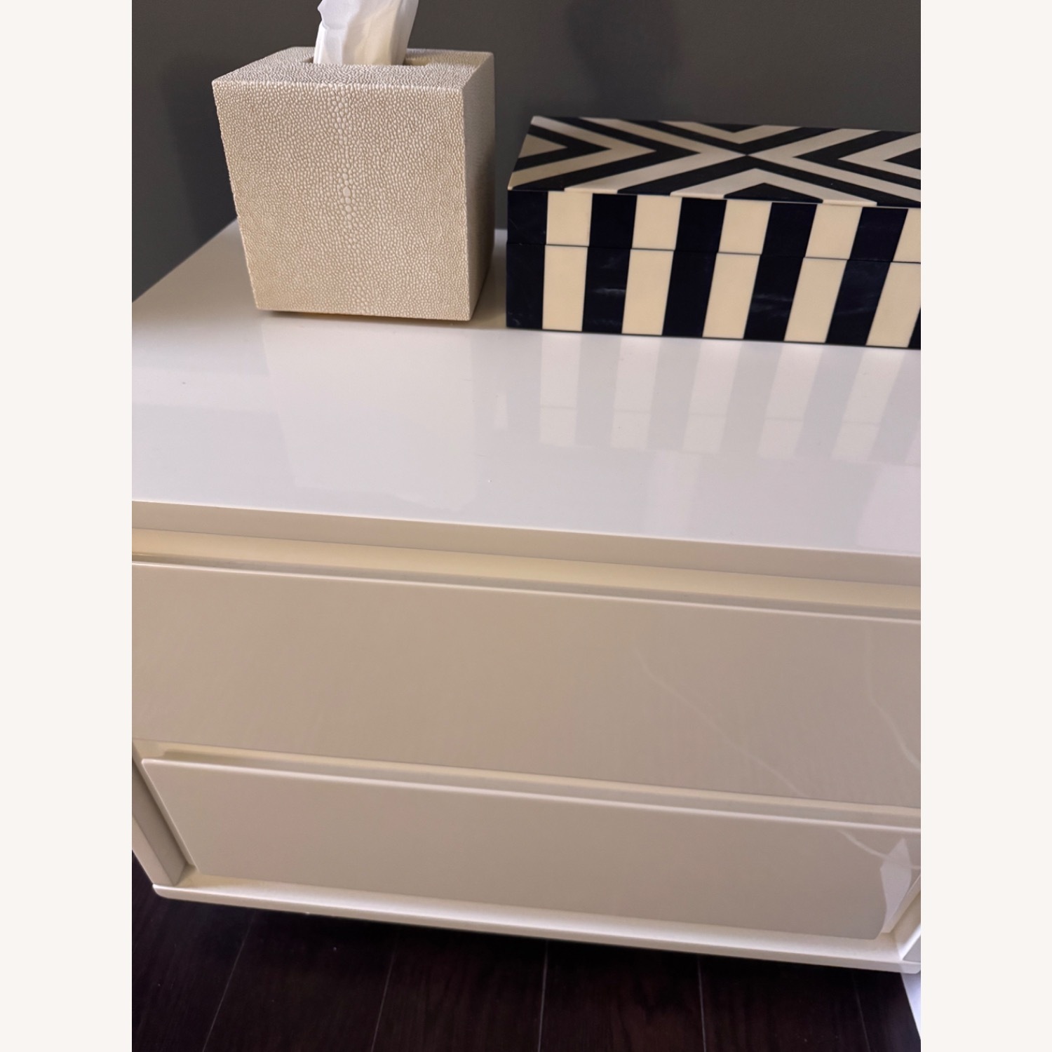 CB2 Gallery White High Gloss Nightstands Set - image-3