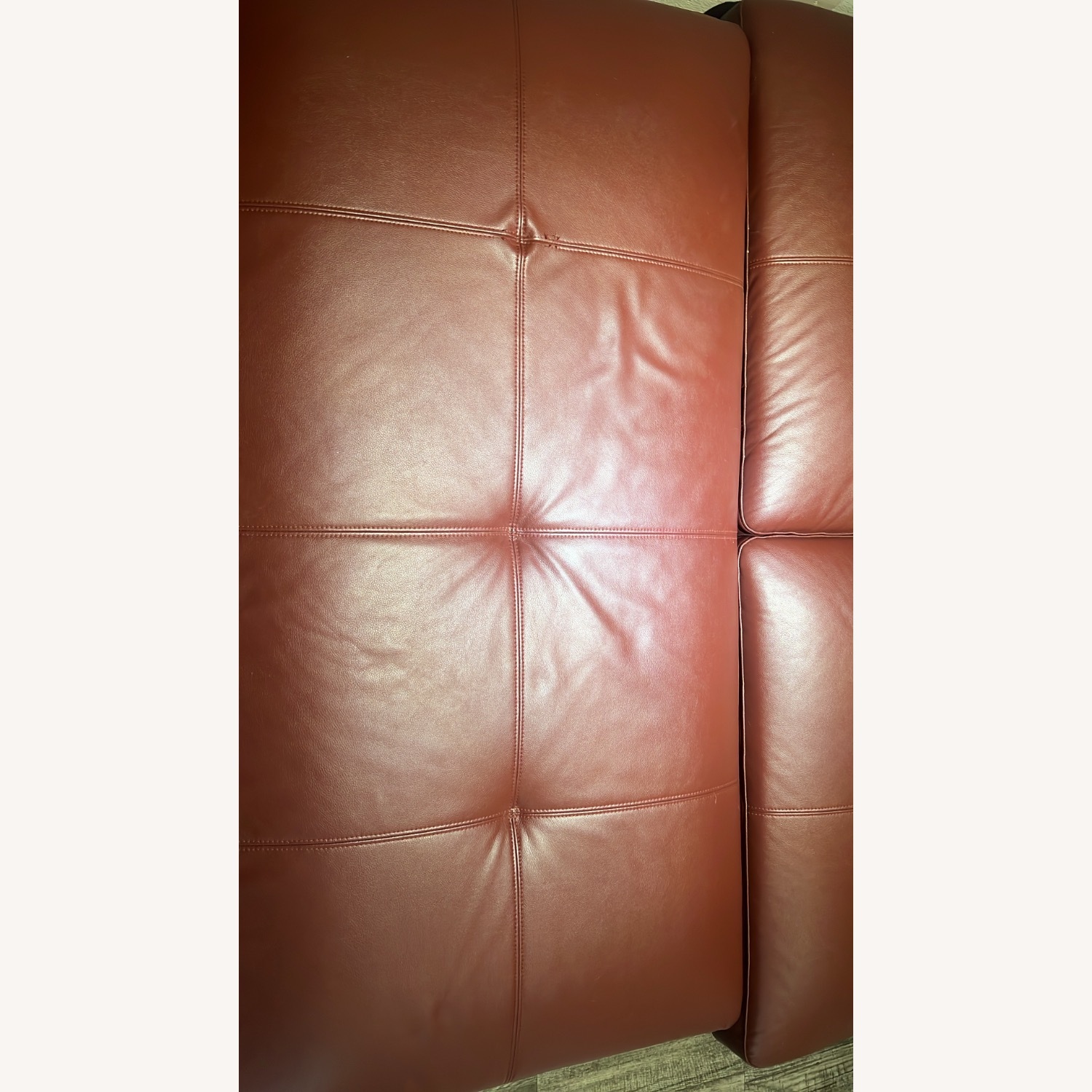 Red Leather 3+ Piece Sectional - image-5
