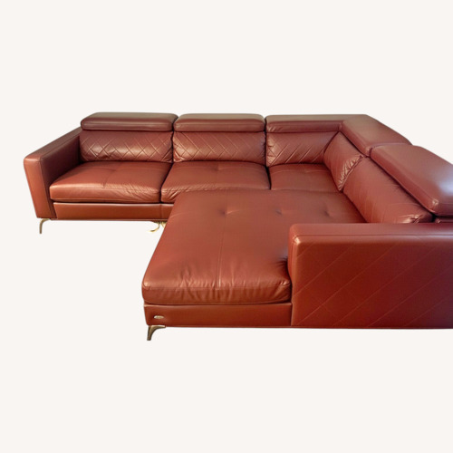 Used Red Leather 3+ Piece Sectional for sale on AptDeco