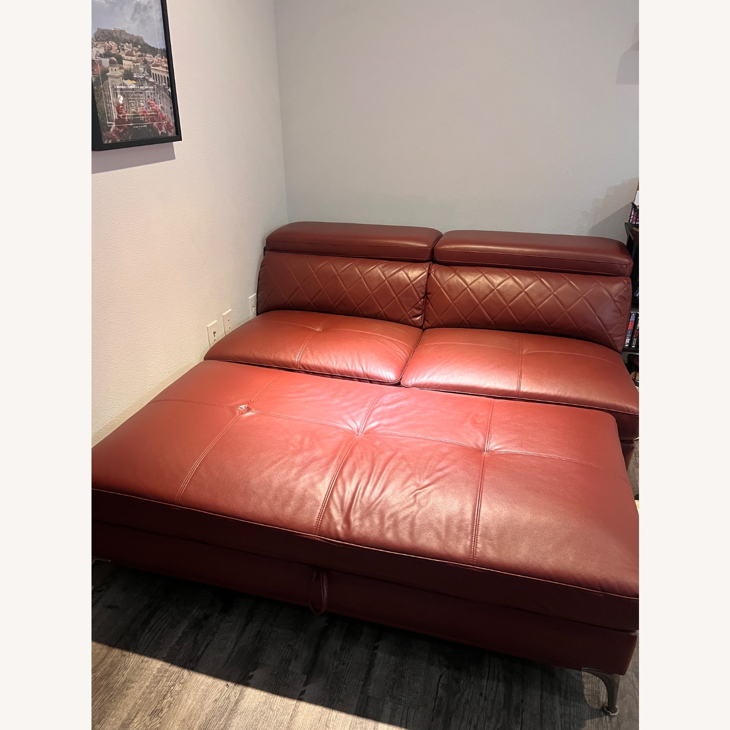 Red Leather 3+ Piece Sectional - image-2