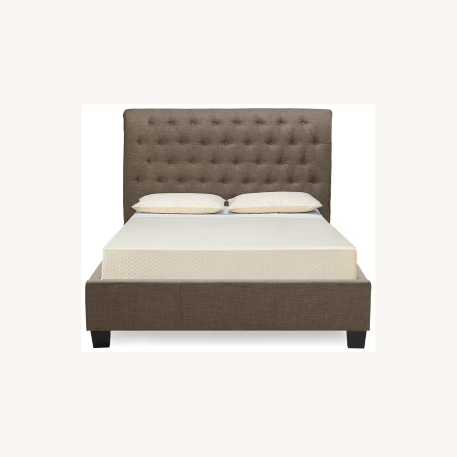 Jordan's Furniture Light Gray Fabric Queen Bed - image-4