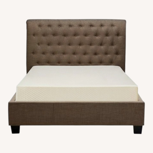 Used Jordan's Furniture Light Gray Fabric Queen Bed for sale on AptDeco