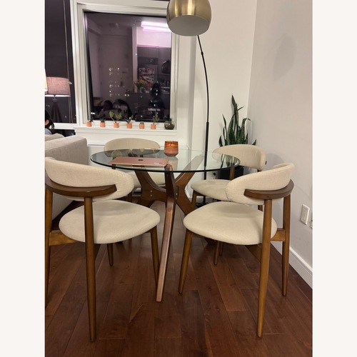 Used Wayfair Glass and Wood Dining Table for sale on AptDeco