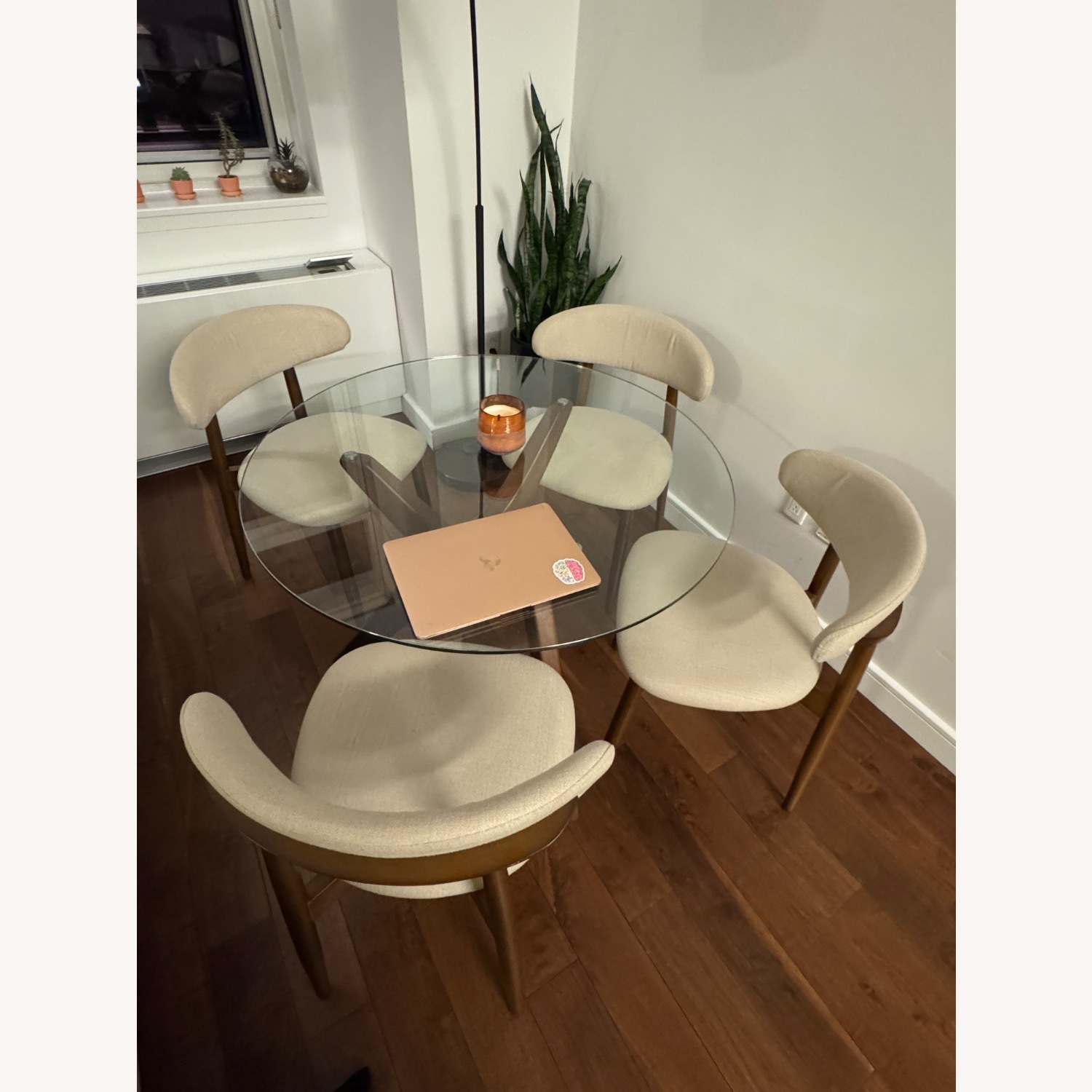 Wayfair Glass and Wood Dining Table - image-3