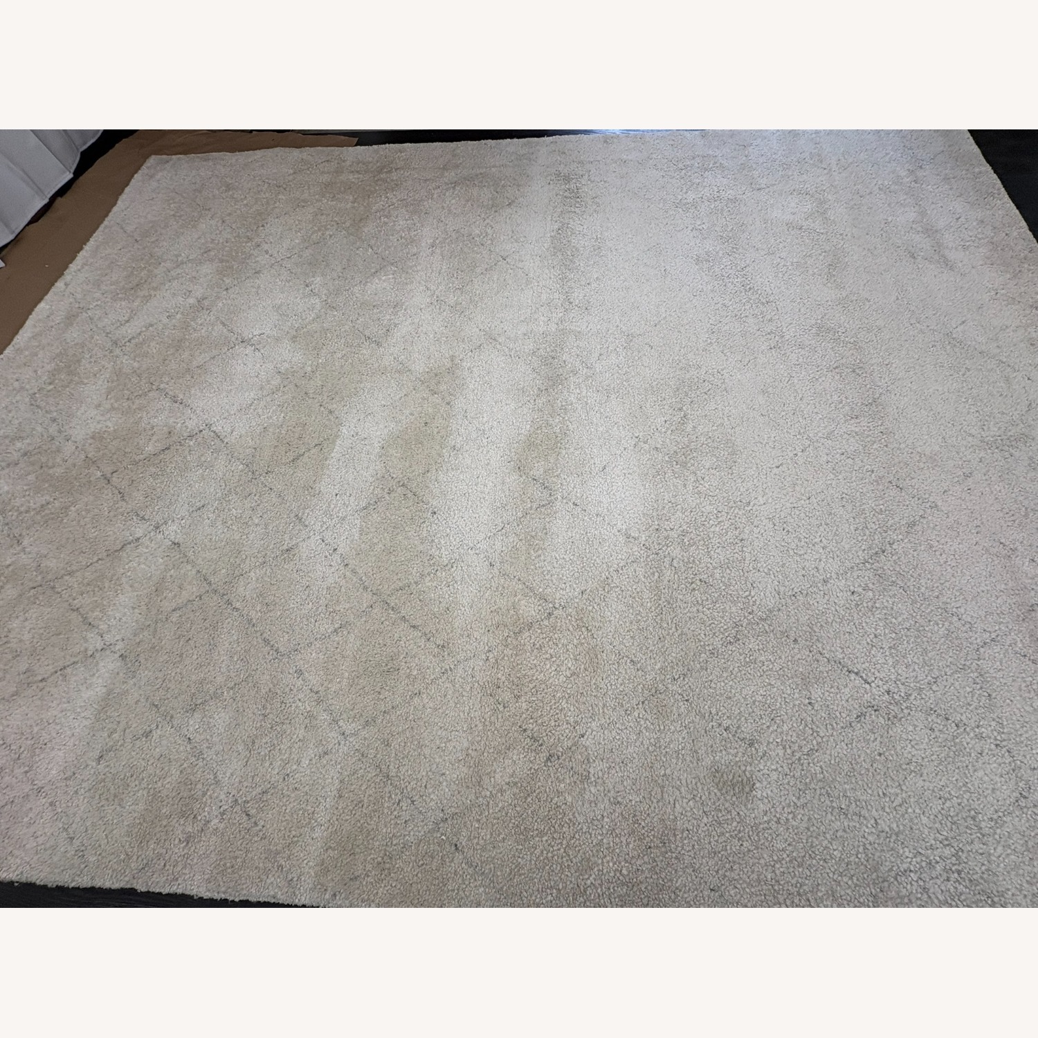 Restoration Hardware Iman Diamond Wool Rug 9x12 Ivory/Silver - image-21