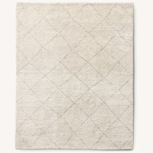 Used Restoration Hardware Iman Diamond Wool Rug 9x12 Ivory/Silver for sale on AptDeco
