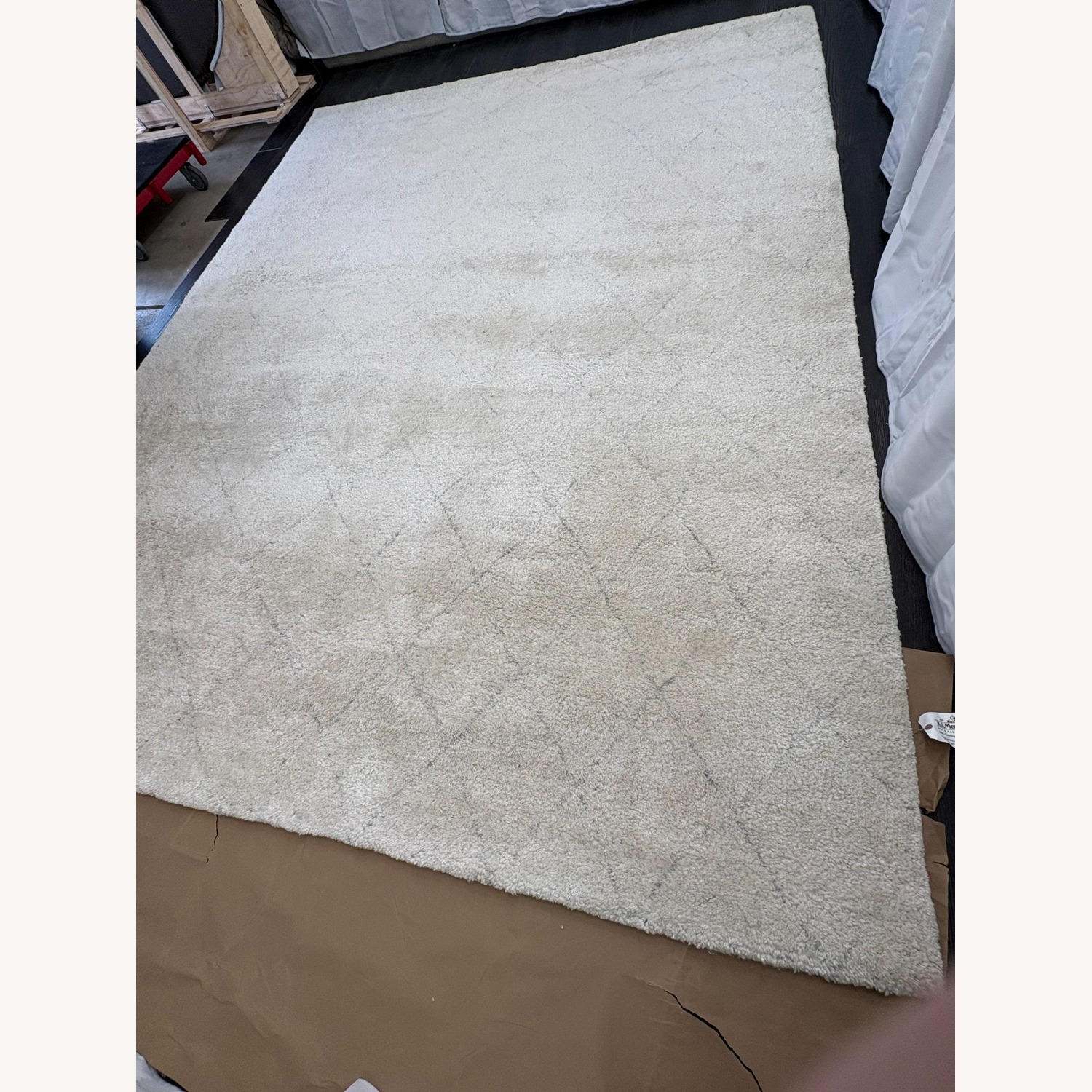 Restoration Hardware Iman Diamond Wool Rug 9x12 Ivory/Silver - image-15