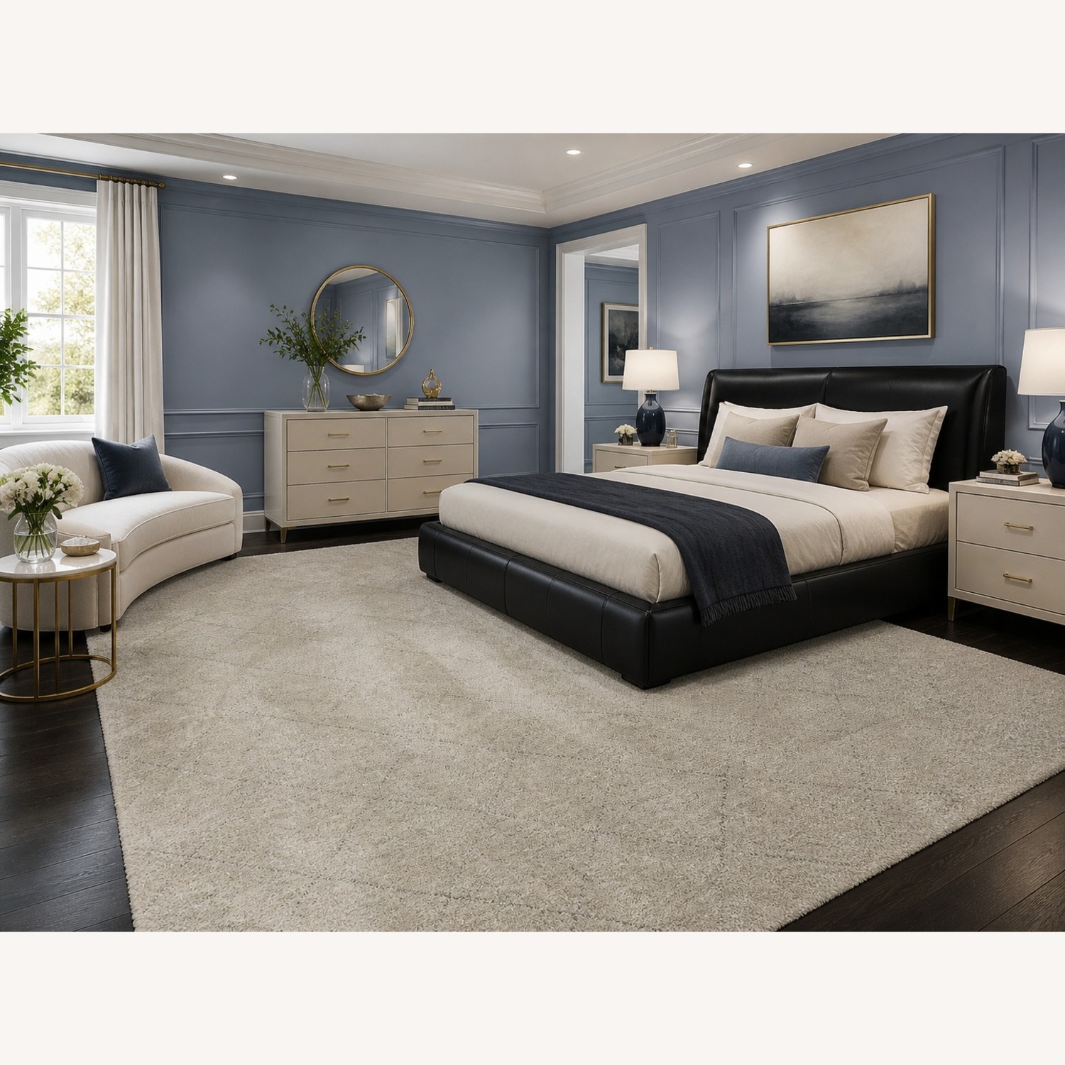 Restoration Hardware Iman Diamond Wool Rug 9x12 Ivory/Silver - image-23