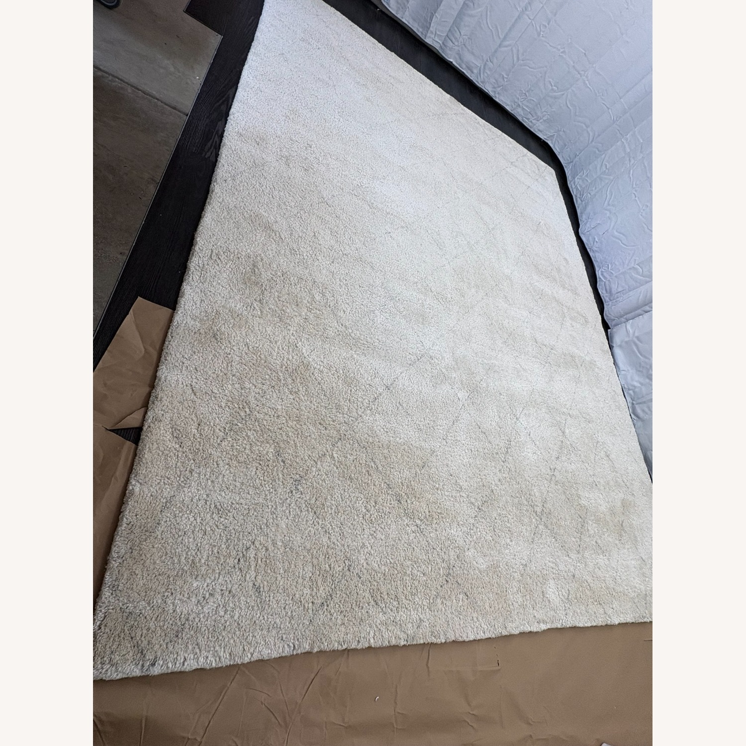 Restoration Hardware Iman Diamond Wool Rug 9x12 Ivory/Silver - image-1