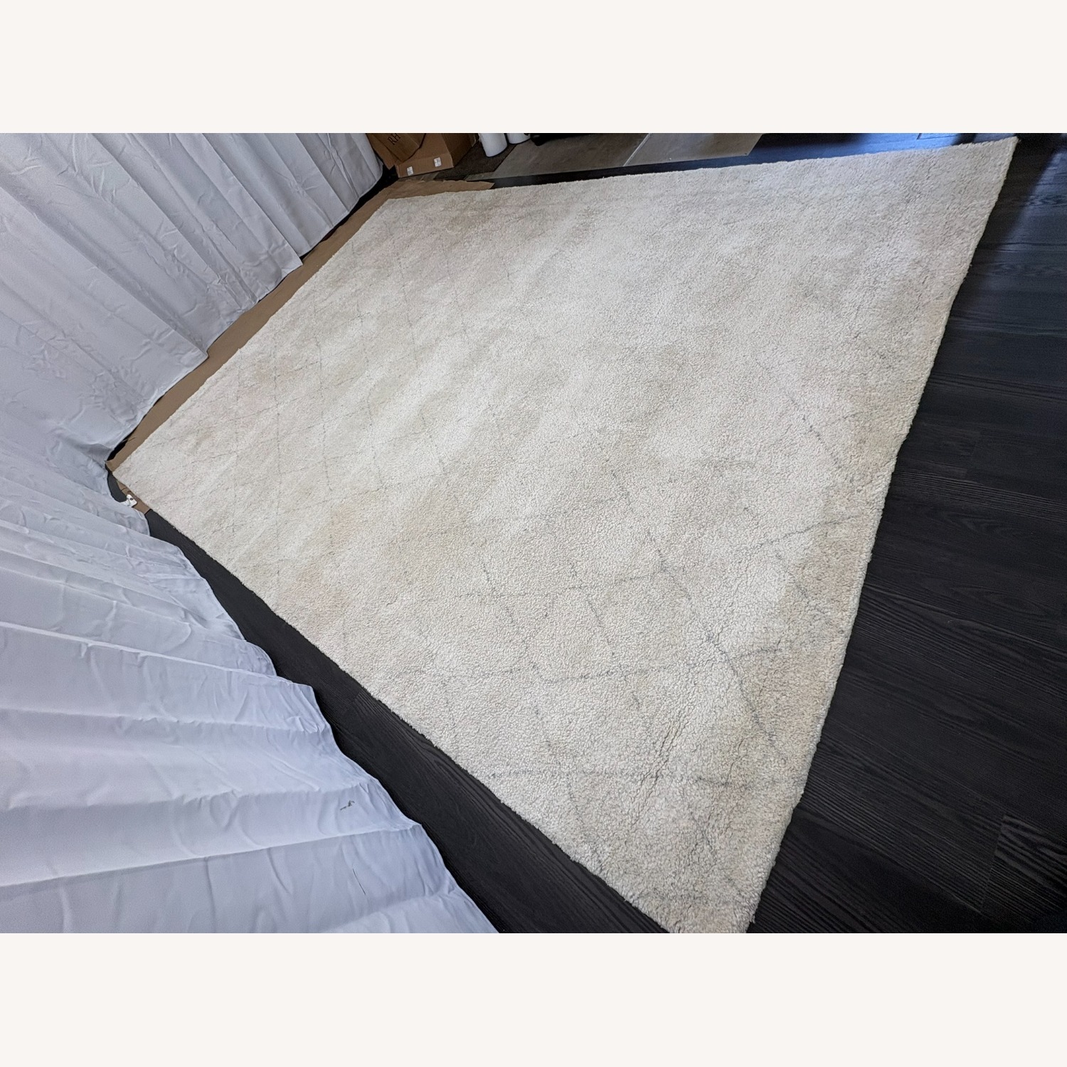 Restoration Hardware Iman Diamond Wool Rug 9x12 Ivory/Silver - image-18
