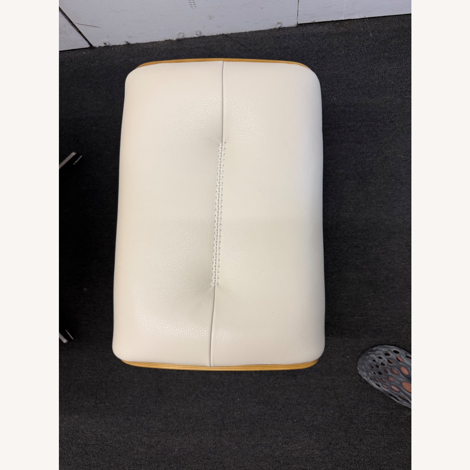 Living Spaces Jovan Eames Style Reclining Swivel Chair Ottoman  - image-4