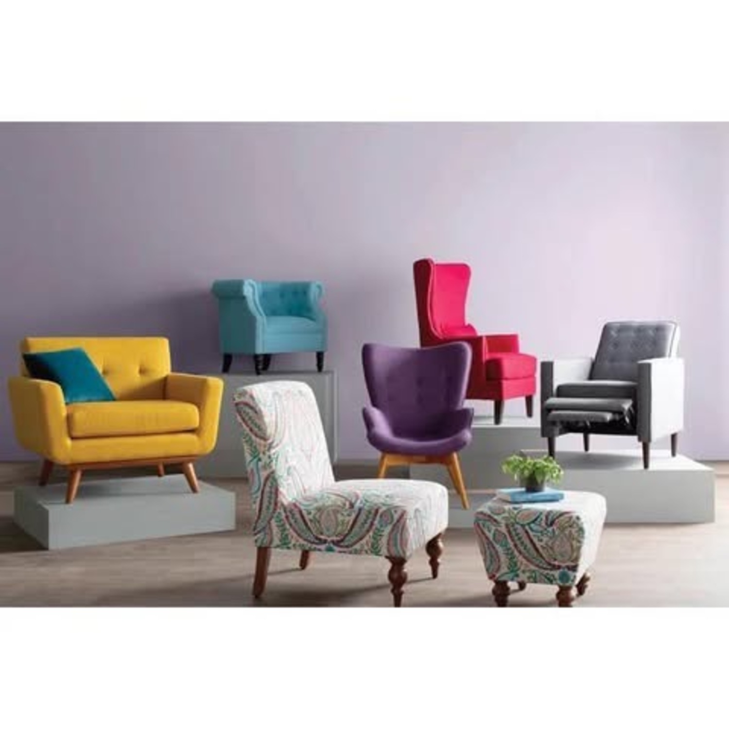 Red Accent Wingback Chairs - image-3