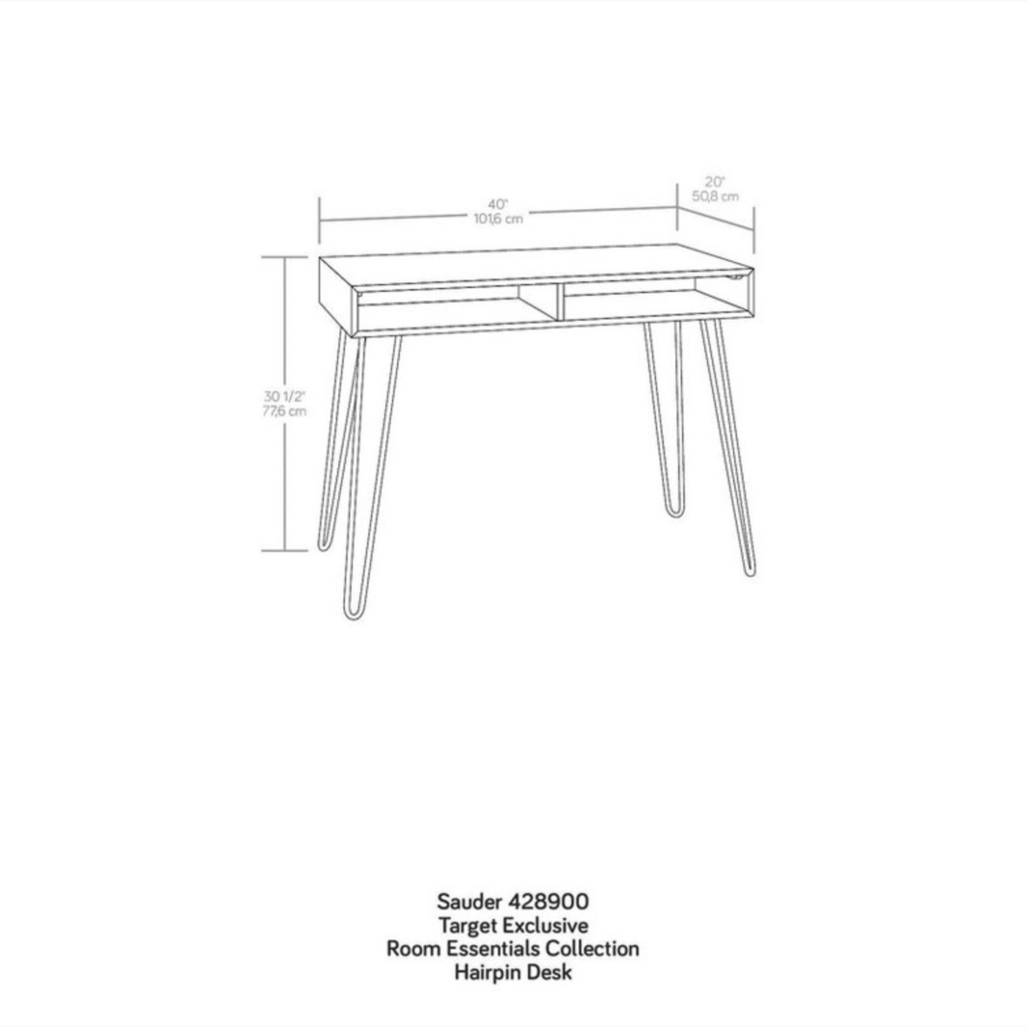 Target Treshold White Desk - image-2