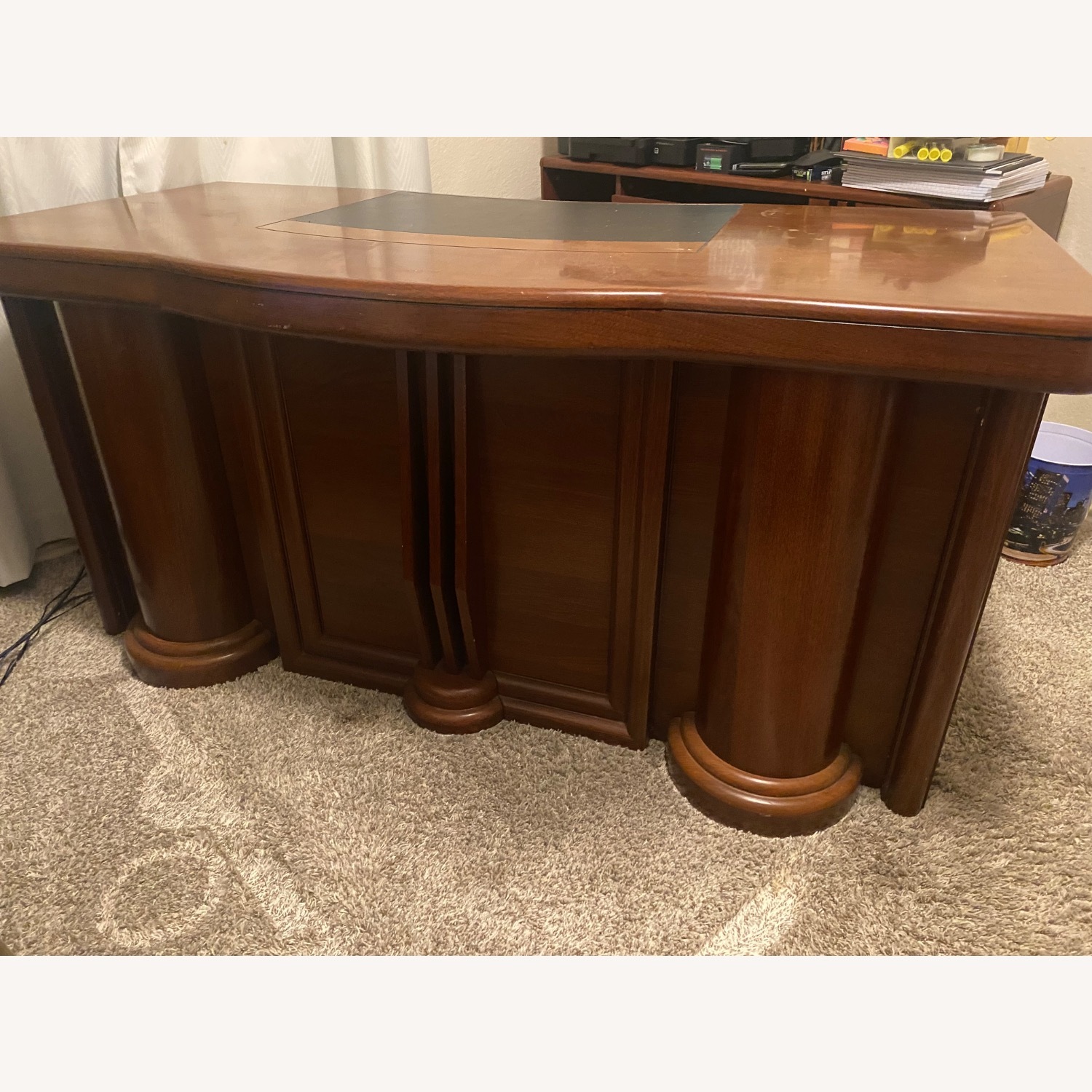 Light Brown Wood Desk - image-4