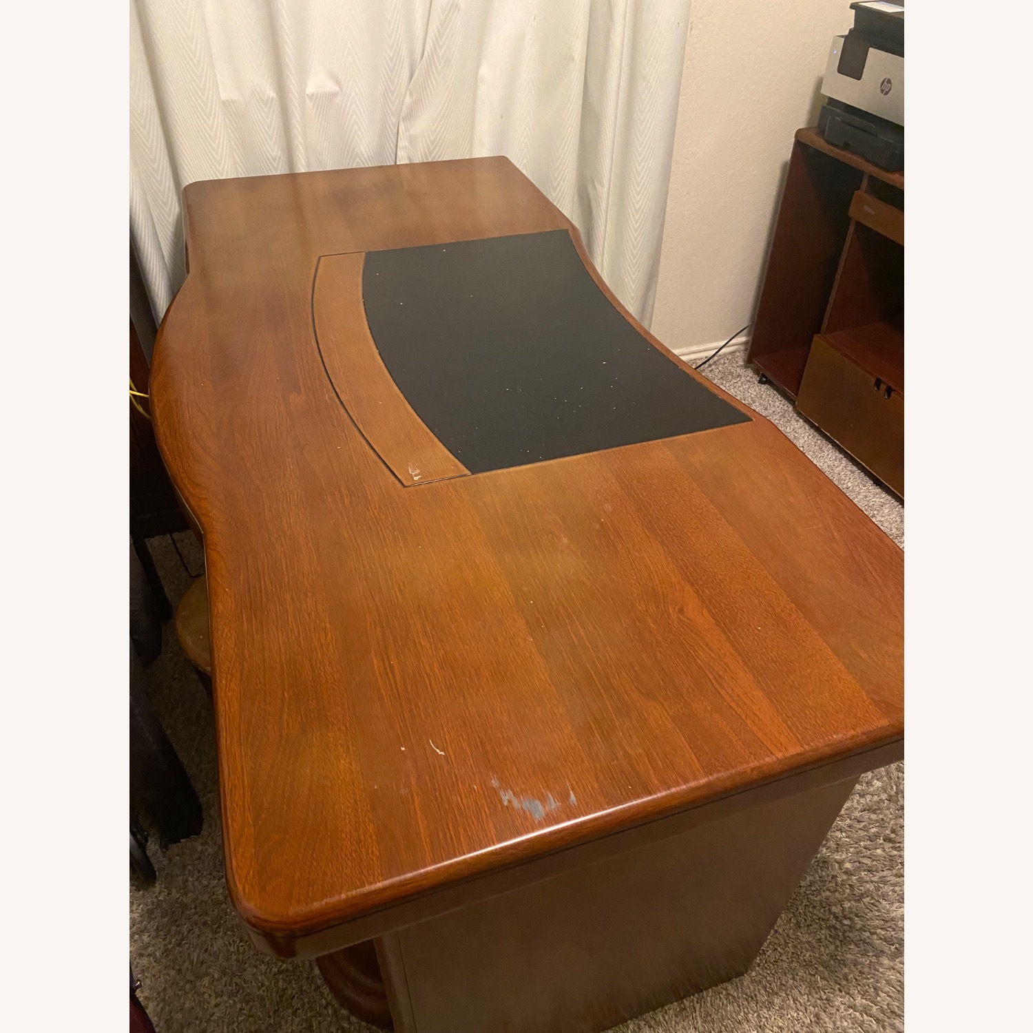 Light Brown Wood Desk - image-2
