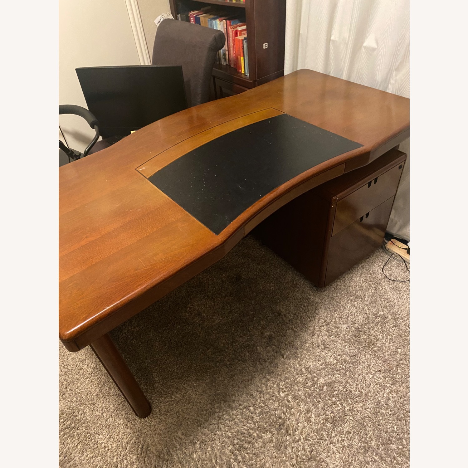 Light Brown Wood Desk - image-1