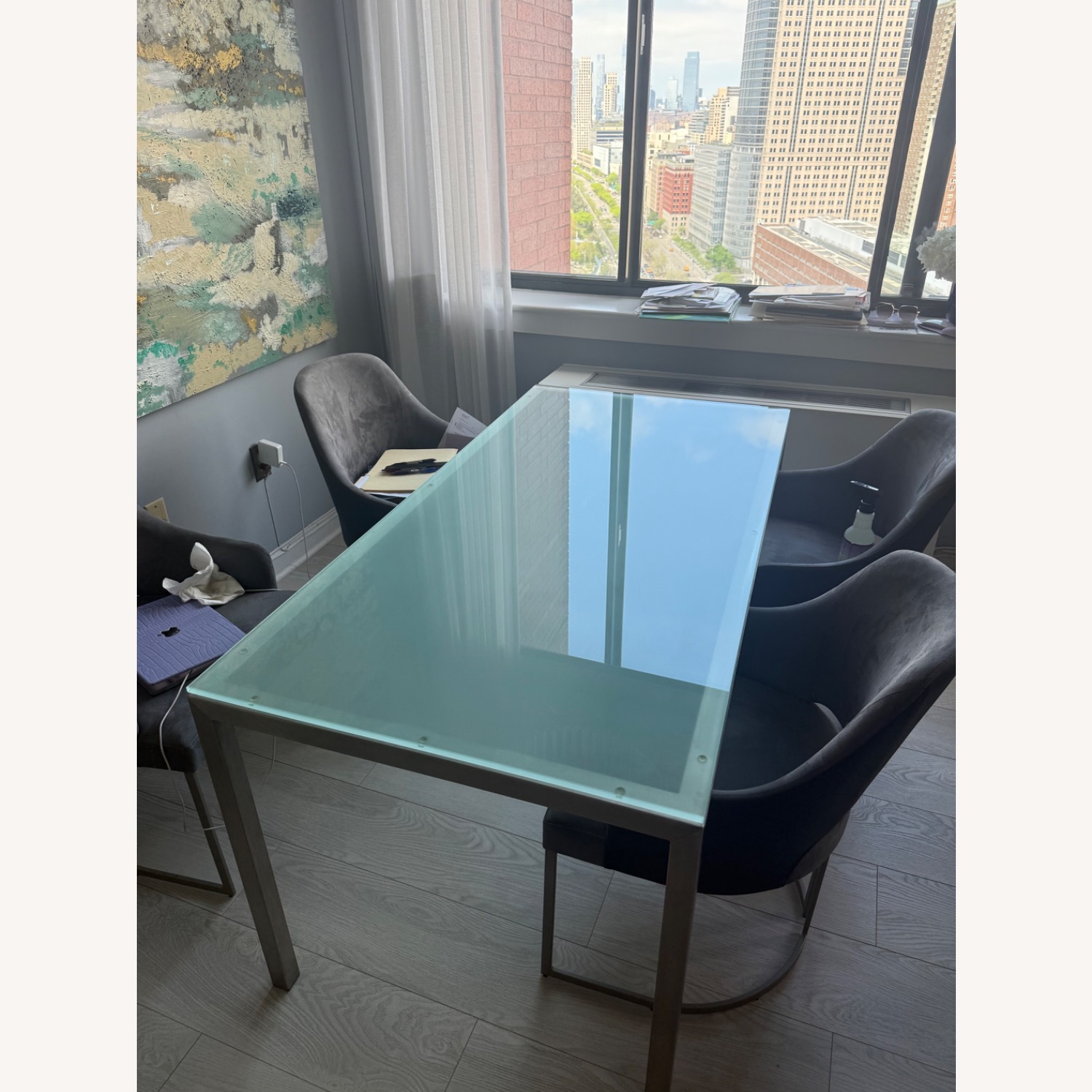 Room & Board Paraons White Glass Dining Table - image-1