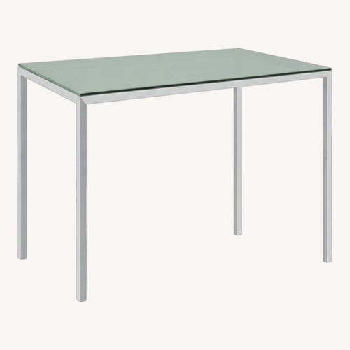 Used Room & Board Paraons White Glass Dining Table for sale on AptDeco