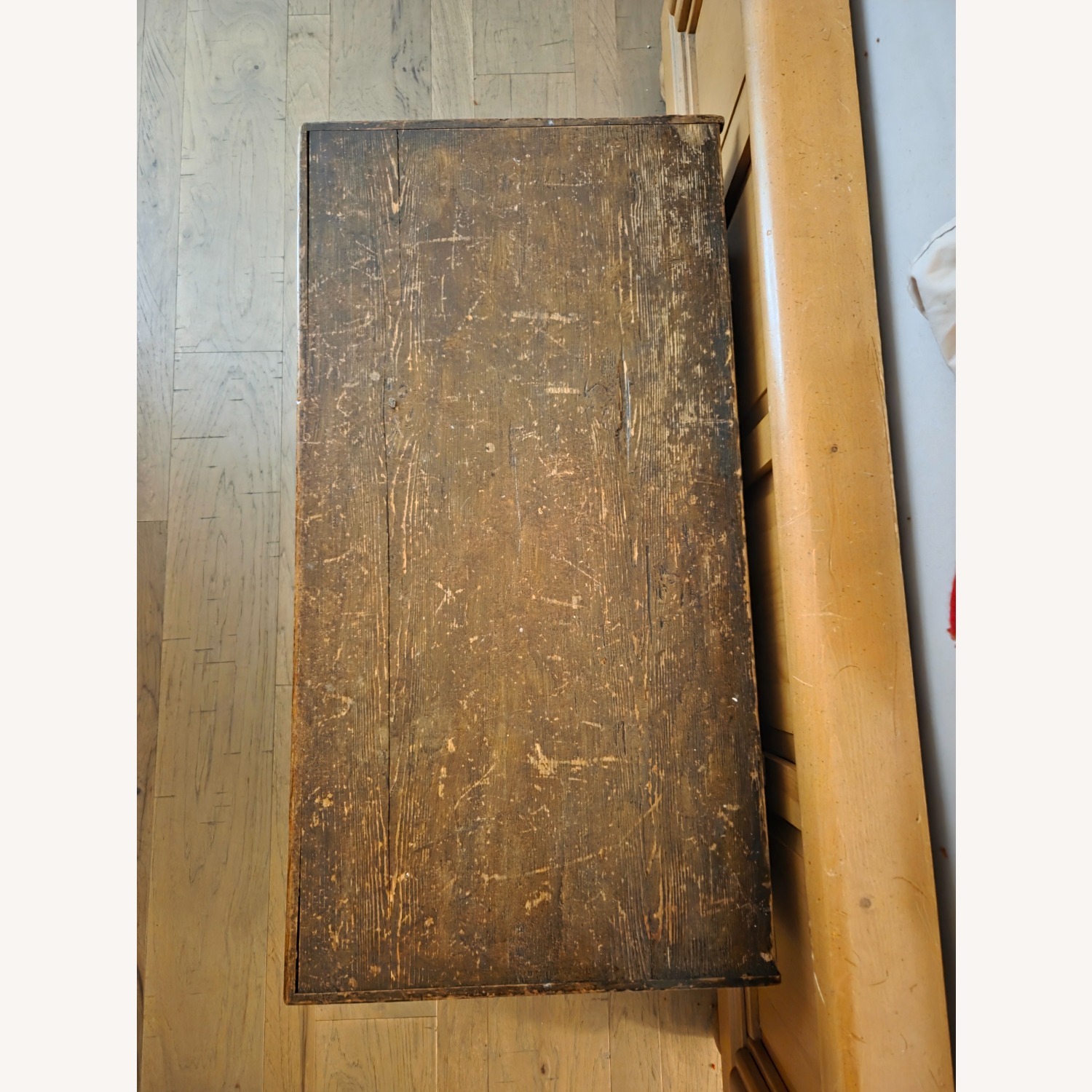 Vintage/Antique Dark Brown Wood Chest - image-2