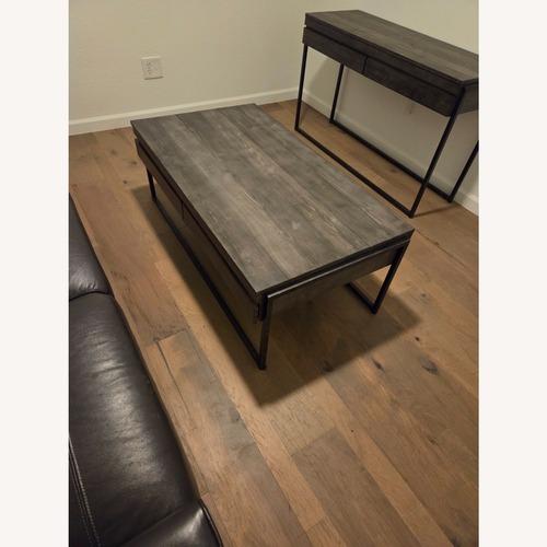 Used Light Gray Wood Coffee Table for sale on AptDeco