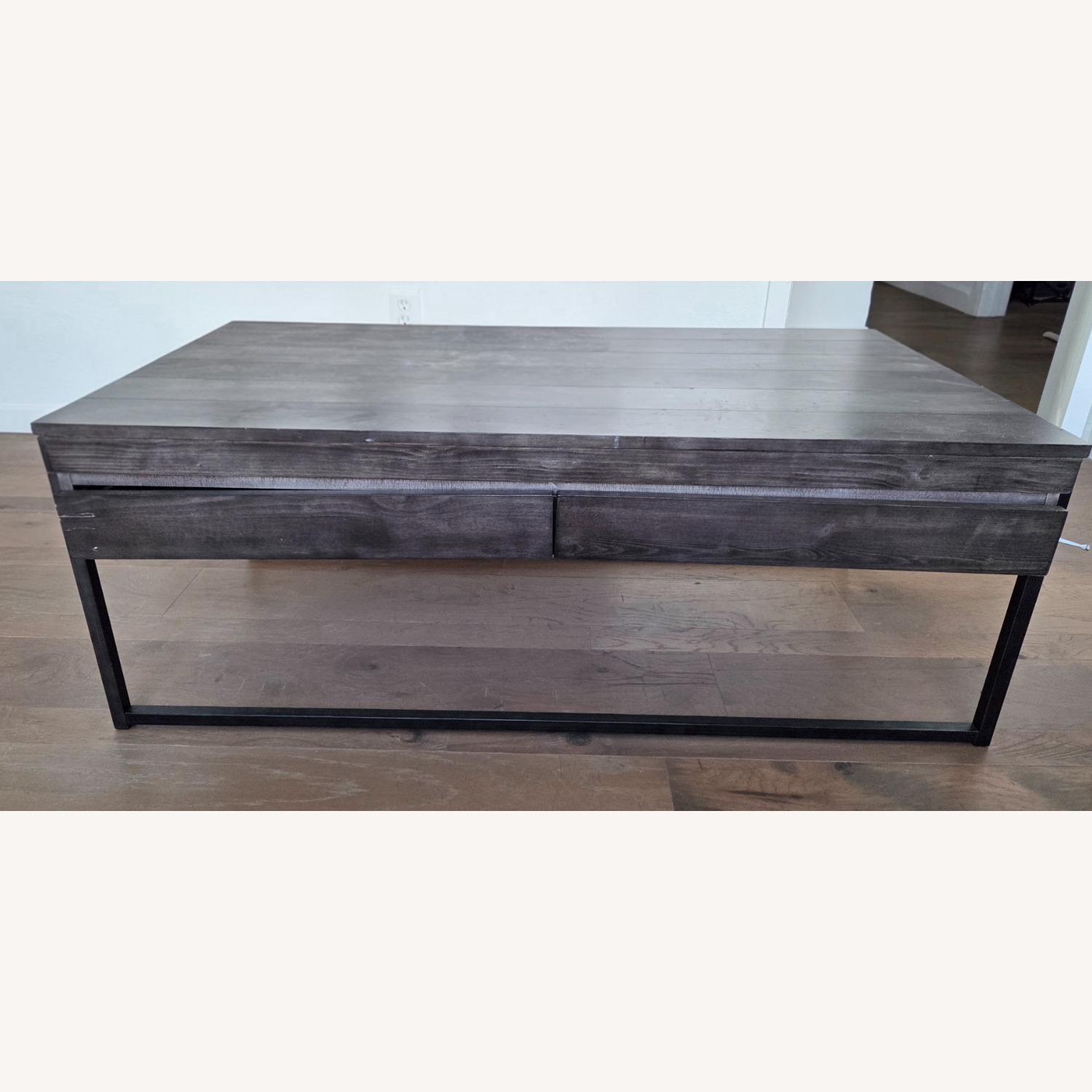 Light Gray Wood Coffee Table - image-3