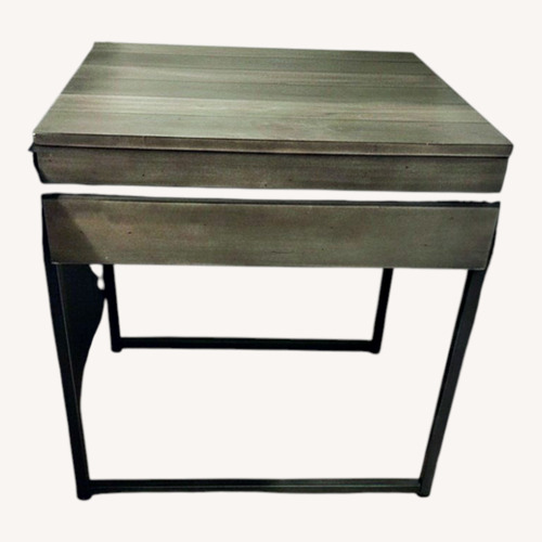 Used Light Gray Wood End Table for sale on AptDeco