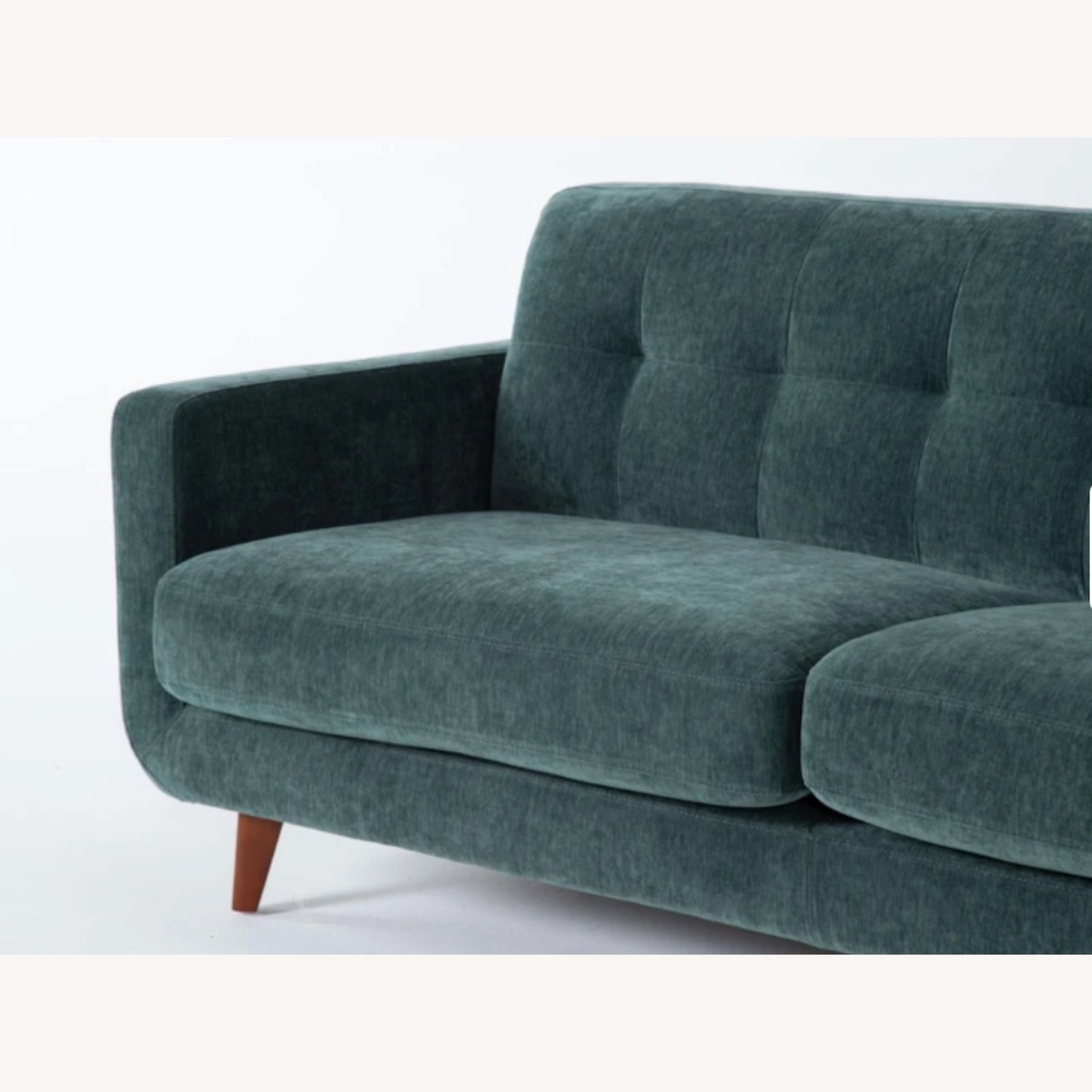 Living Spaces Allie 80" Jade Green Velvet Sofa - image-5