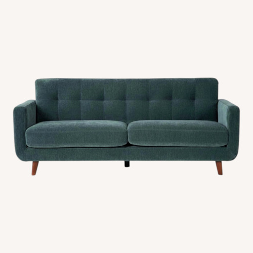 Used Living Spaces Allie 80" Jade Green Velvet Sofa for sale on AptDeco