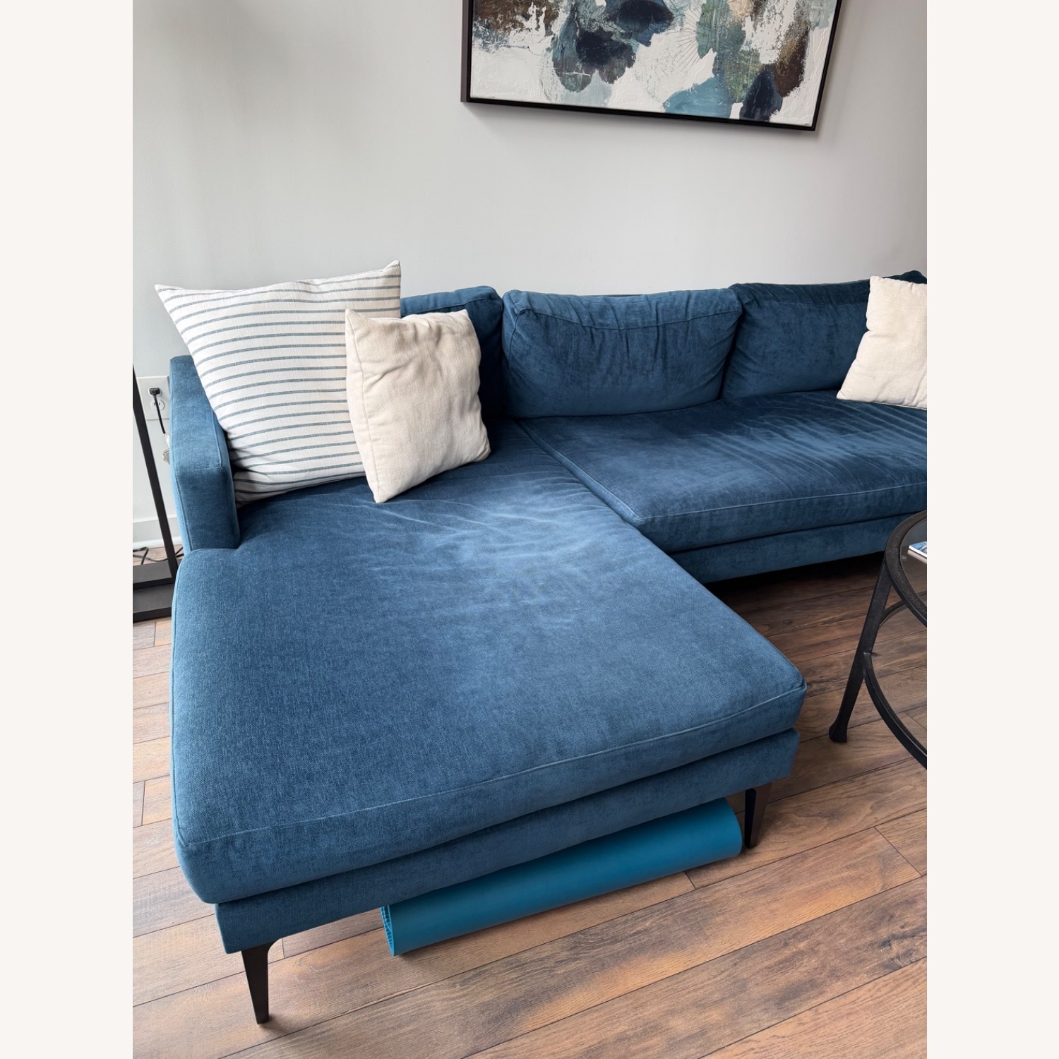 West Elm Andes Blue 3+ Piece Sectional - image-4