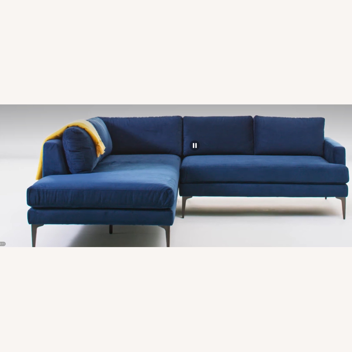 West Elm Andes Blue 3+ Piece Sectional - image-5