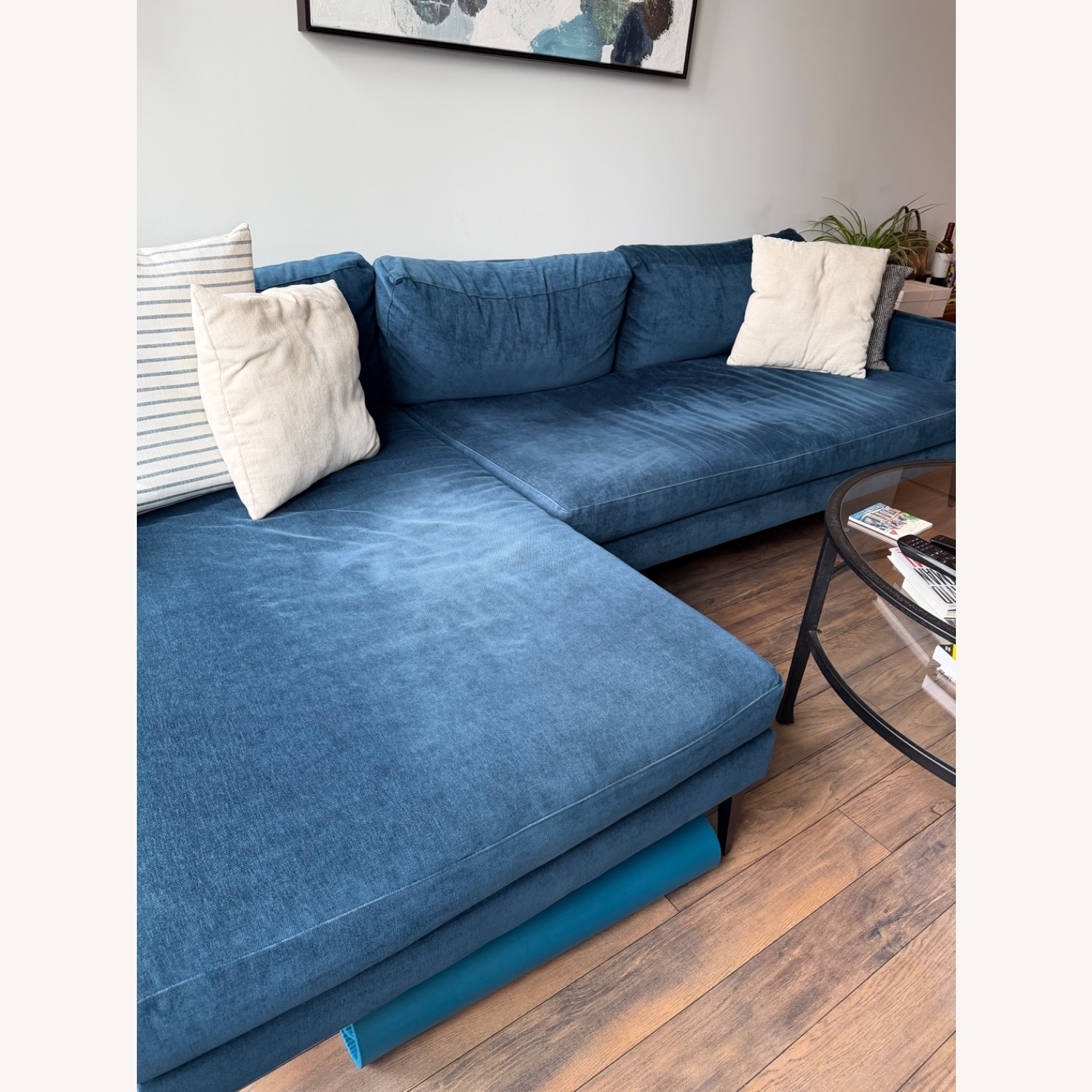West Elm Andes Blue 3+ Piece Sectional - image-2