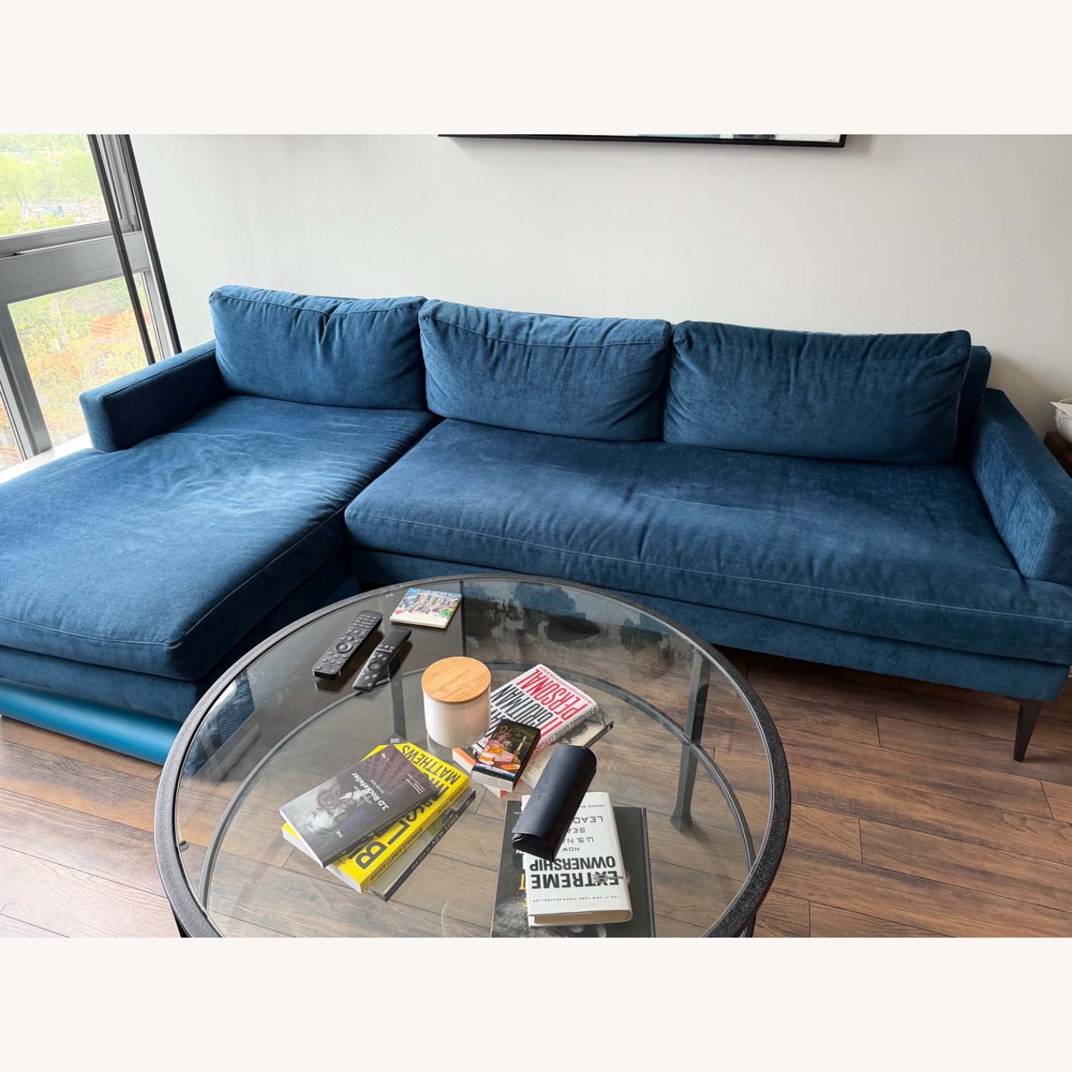West Elm Andes Blue 3+ Piece Sectional - image-1
