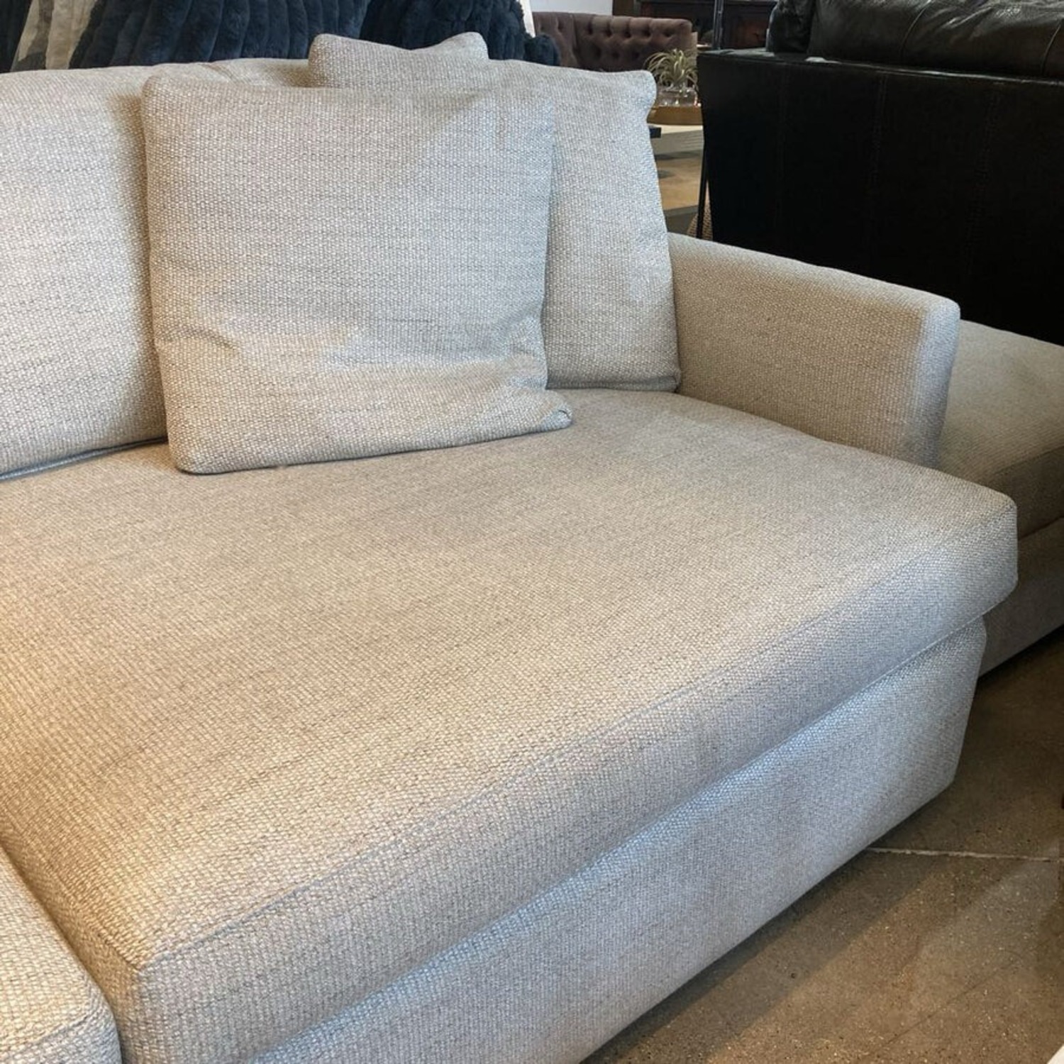 Crate & Barrel Lounge Classic W Ottoman Sofa - image-3