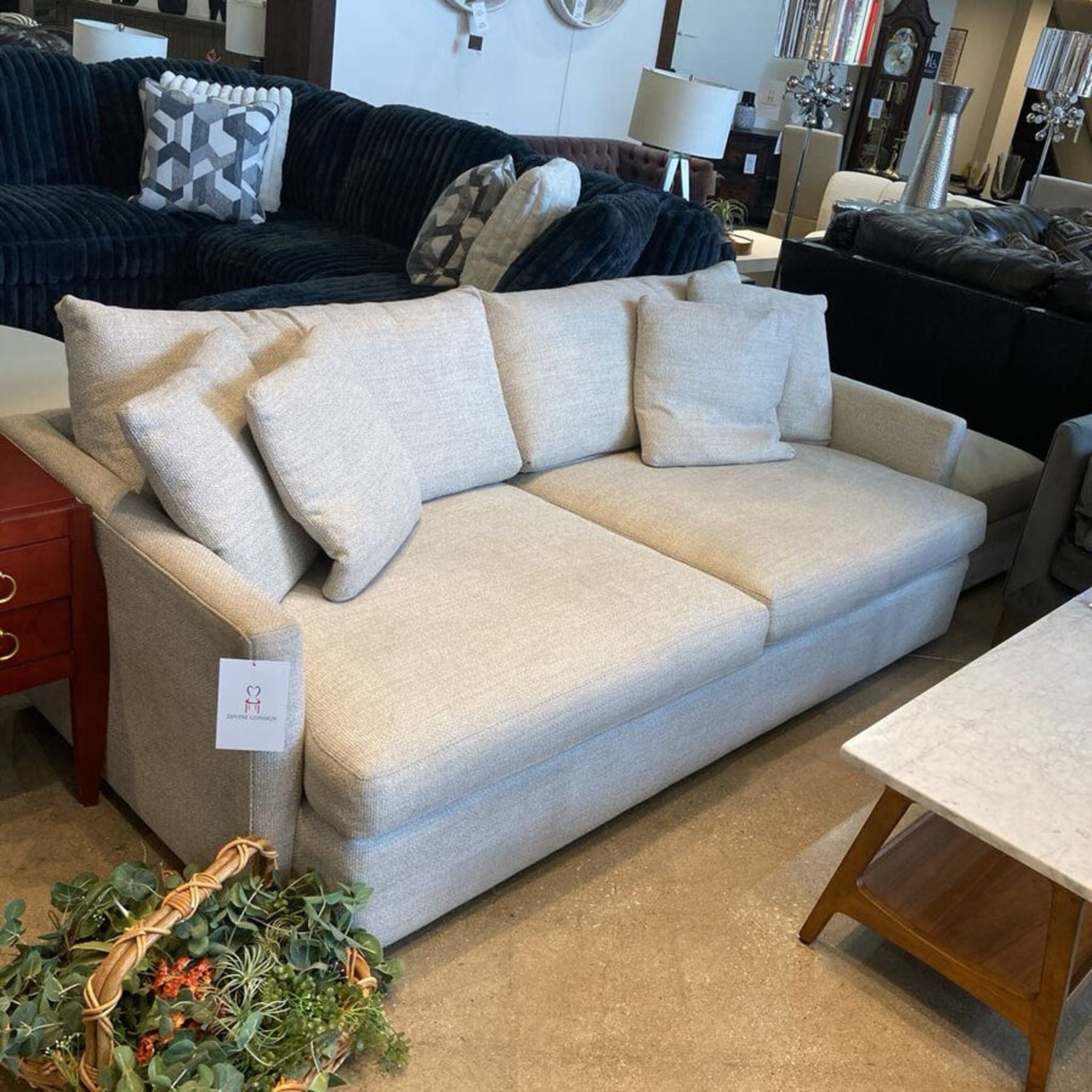 Crate & Barrel Lounge Classic W Ottoman Sofa - image-1