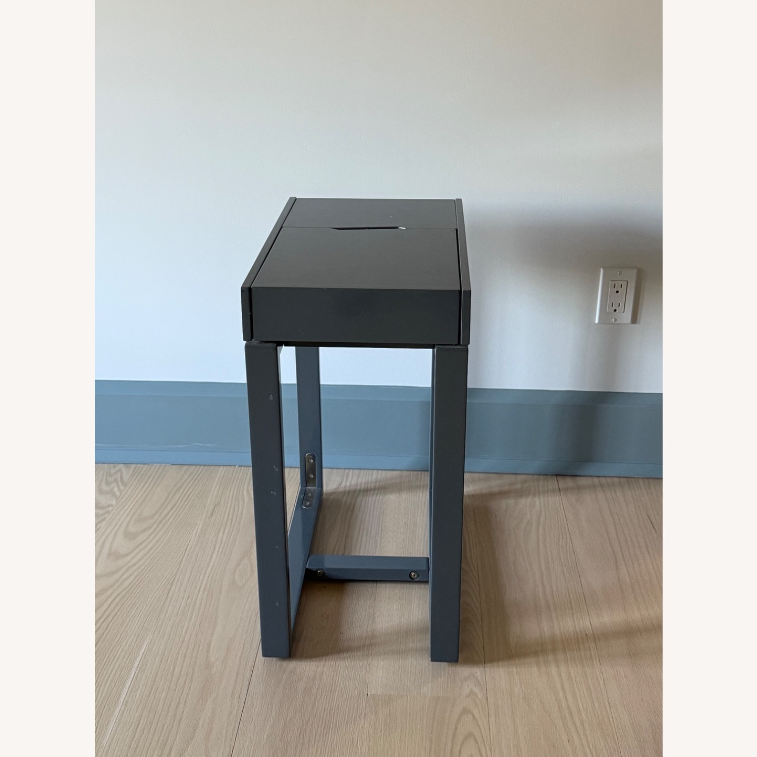 CB2 Torino Dark Gray Lacquer Side Table - image-4