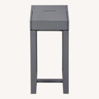 CB2 Torino Dark Gray Lacquer Side Table