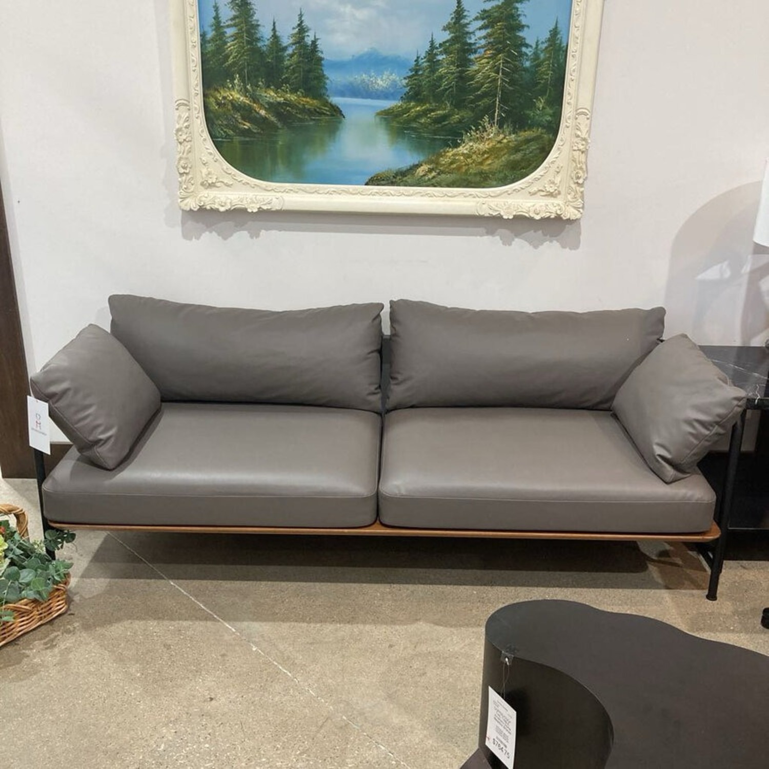 Crawford Minimalist Vegan Leather Sofa - image-2