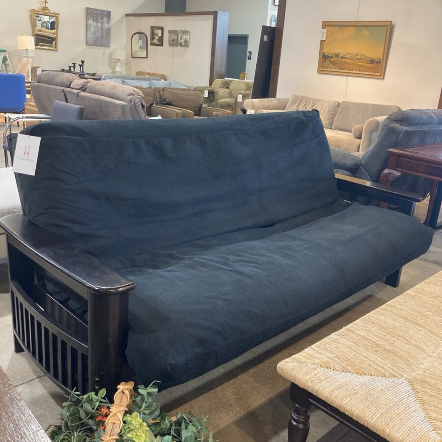 Mission Style Dark Wood Futon Furniture - image-2