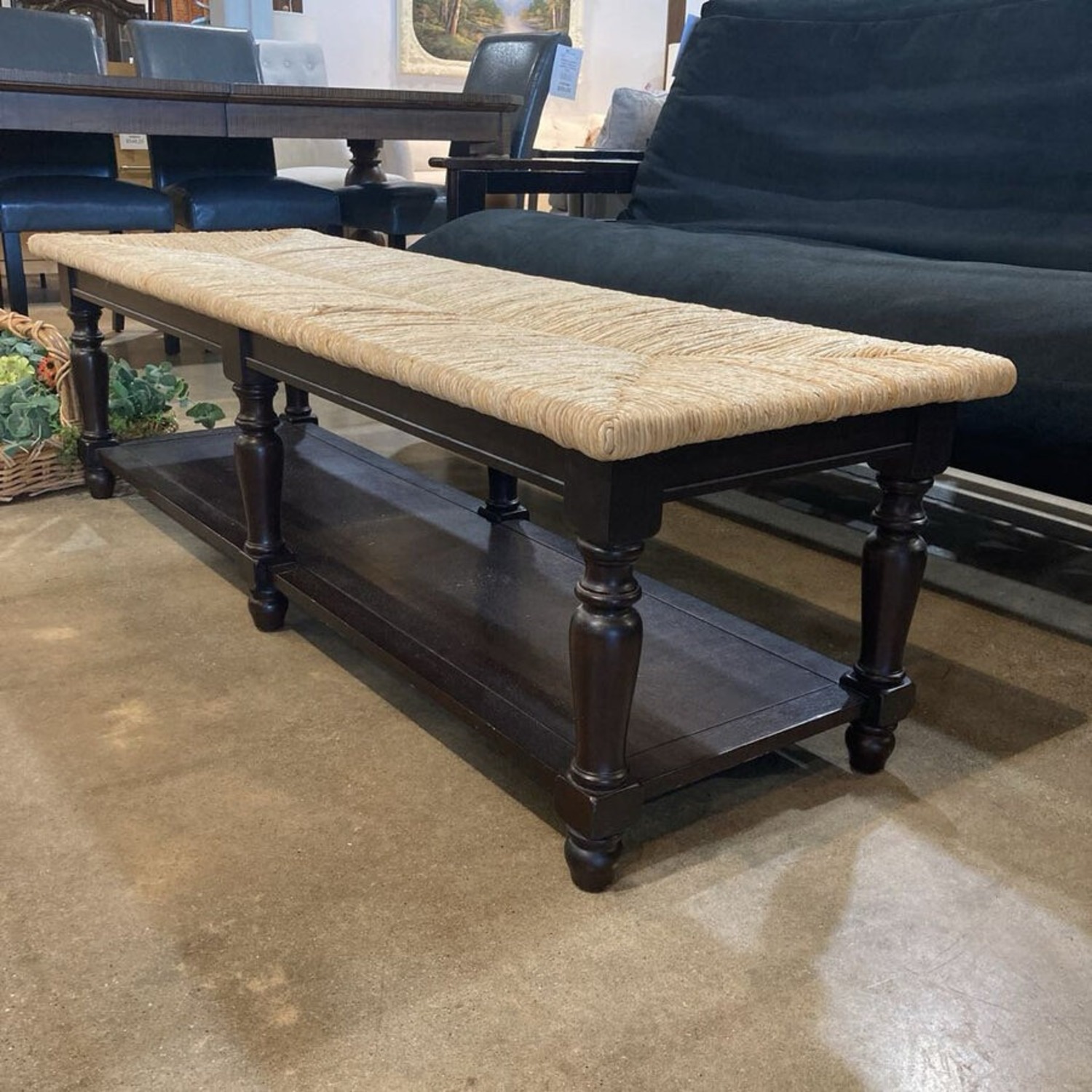Pottery Barn Woven Wicker Top Bench - image-3