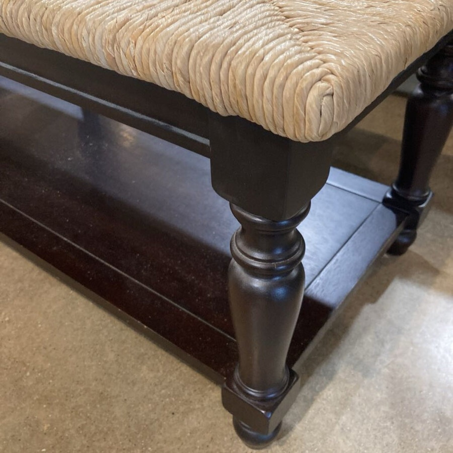 Pottery Barn Woven Wicker Top Bench - image-5