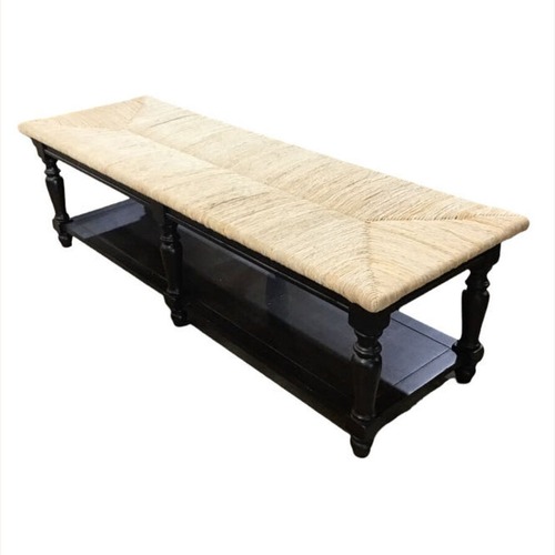 Used Pottery Barn Woven Wicker Top Bench for sale on AptDeco